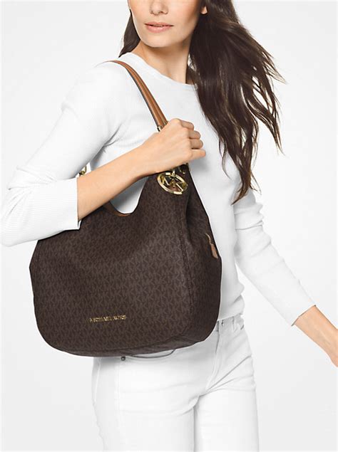 michael kors lillie logo printed|Lillie Large Logo Shoulder Bag .